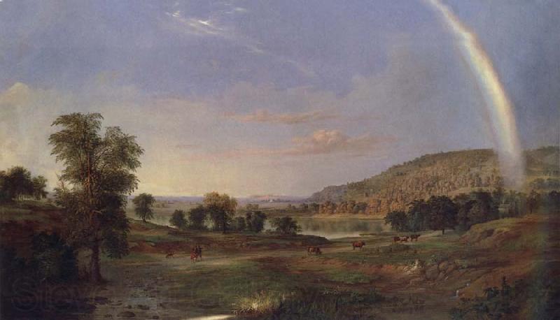Robert S.Duncanson Landscape with Rainbow Spain oil painting art